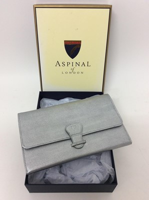 Lot 242 - Aspinal of London silver leather Classic Travel Wallet