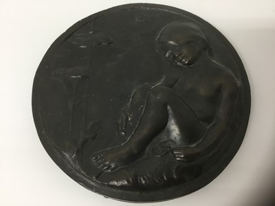 Lot 278 - Art nouveau bronze plaque
