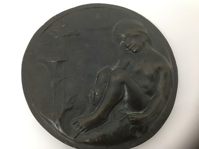 Lot 278 - Art nouveau bronze plaque