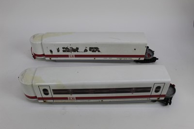 Lot 1418 - Railway Lehmann LGB unboxed Second Class Passenger Cars, 4 x Red and Cream 3011, 2x Blue and Cream 3012.  Plus Restaurant Car, First Class Passenger Car and 3x Second Class Passenger Cars.