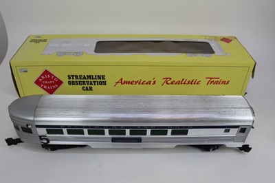 Lot 1426 - Railway Aristocraft 2 x Streamline Passenger Cars 32302 and an Observation car 32402.