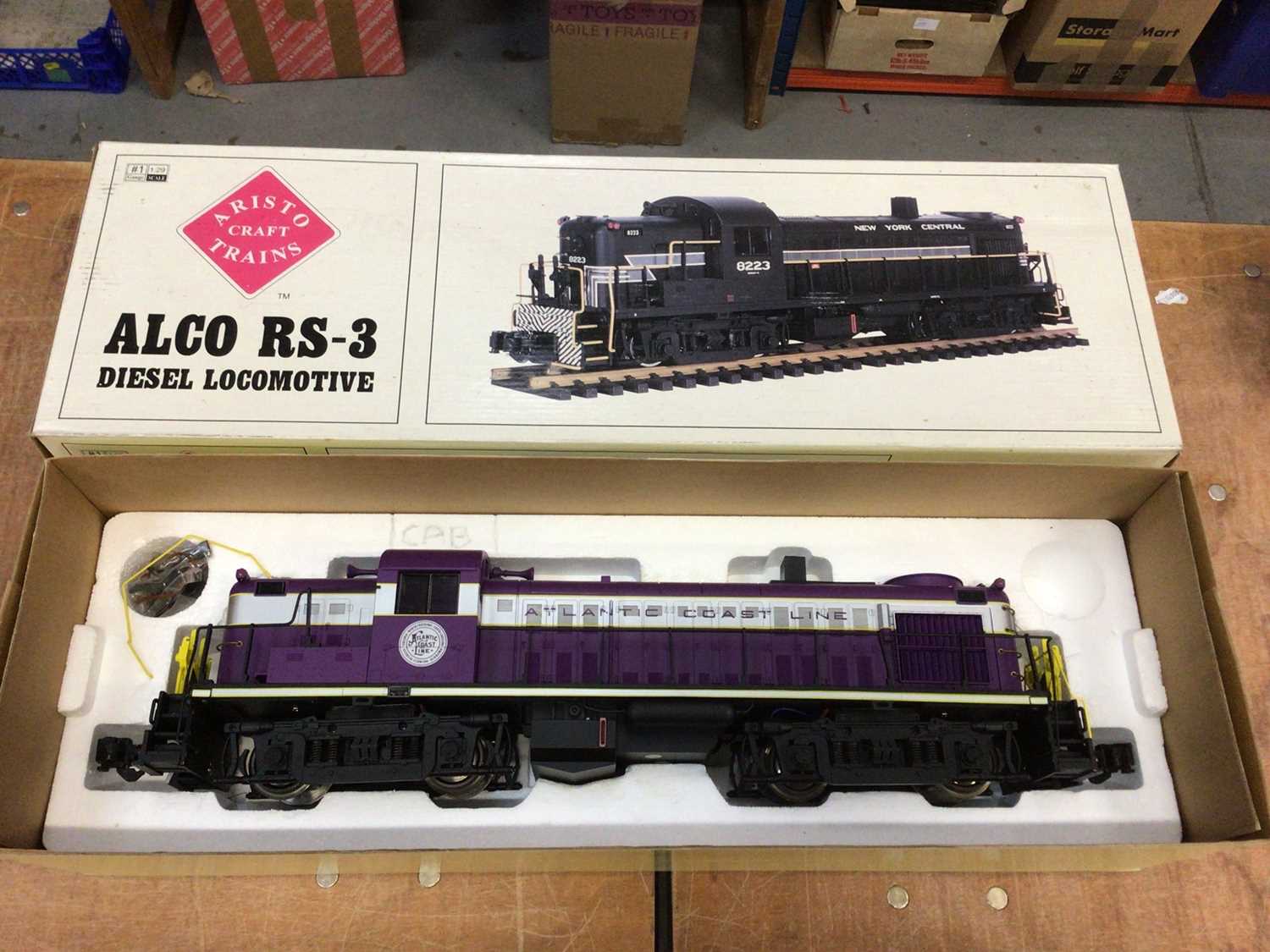 Lot 1427 - Railway Aristocraft ALCO RS-3 Diesel Locomotive 22223, boxed.