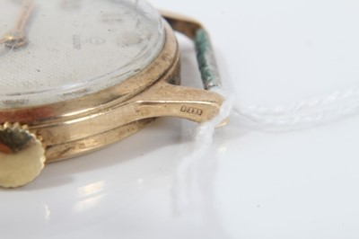 Lot 142 - 1950s Gentleman's Tudor wristwatch in 9ct gold case with matted silvered dial with gilt Arabic numerals and subsidiary seconds , the case 32mm.