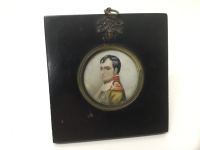 Lot 298 - Late 19th / early 20th century watercolour on ivory miniature portrait of Napoleon