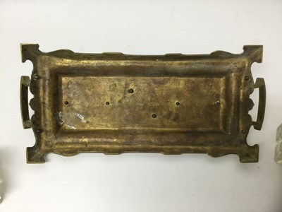 Lot 1973 - Early 20th century brass inkstand