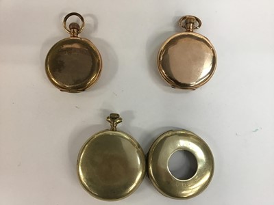 Lot 155 - Two Waltham open face pocket watches in gold plated cases and another gold plated open face pocket watch (3)
