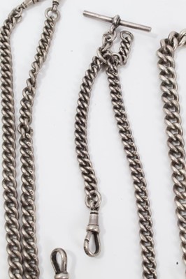 Lot 151 - Five Edwardian and later silver watch chains, some with fobs approx 8.7 ounces