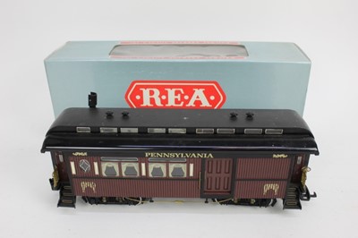 Lot 1435 - Railway Express Agency The Passenger CarCoach PRR REA 31051 x2, PRR31053 and  two others, all boxed.