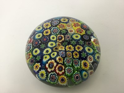 Lot 342 - Good quality 20th century glass paperweight with multi-coloured canes, 9cm diameter