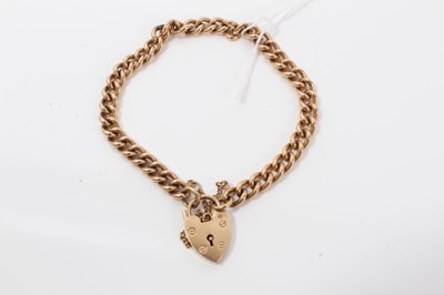 Lot 215 - 9ct gold bracelet, with padlock clasp
