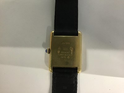Lot 224 - Cartier silver gilt tank wristwatch and collection twenty three other wristwatches