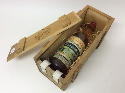 Lot 17 - Whisky - one bottle, Pride of Strathspey Old Highland Scotch Whisky, distilled 1937, bottled by James Gordon & Co. 70%, 26 2/3 fl. ozs, in wooden crate stamped 'The Macallan Anniversary Malt'