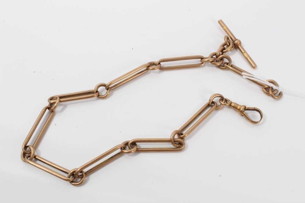 Lot 288 - Edwardian 9ct gold fetter link watch chain, 35cm length.
