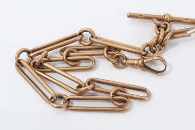 Lot 288 - Edwardian 9ct gold fetter link watch chain, 35cm length.