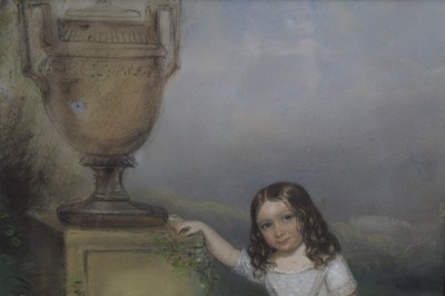 Lot 184 - Mid 19th century pastel portrait of sisters, signed and dated 1847