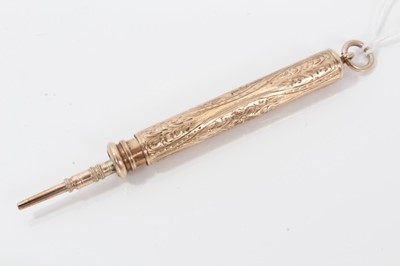 Lot 302 - Edwardian yellow metal propelling pen and pencil