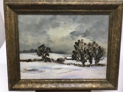 Lot 367 - Doreen Allen (1916-2000) oil on canvas board, 'At Walberswick', inscribed verso, 28 x 38cm, gilt frame