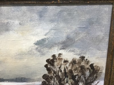 Lot 367 - Doreen Allen (1916-2000) oil on canvas board, 'At Walberswick', inscribed verso, 28 x 38cm, gilt frame