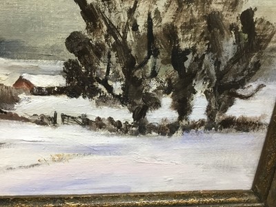 Lot 367 - Doreen Allen (1916-2000) oil on canvas board, 'At Walberswick', inscribed verso, 28 x 38cm, gilt frame