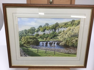 Lot 56 - Roy Lutner (contemporary) watercolour, pair - Swaledale, Yorkshire, Milham, Yorkshire Dales, 24 x 33cm, signed, glazed frames