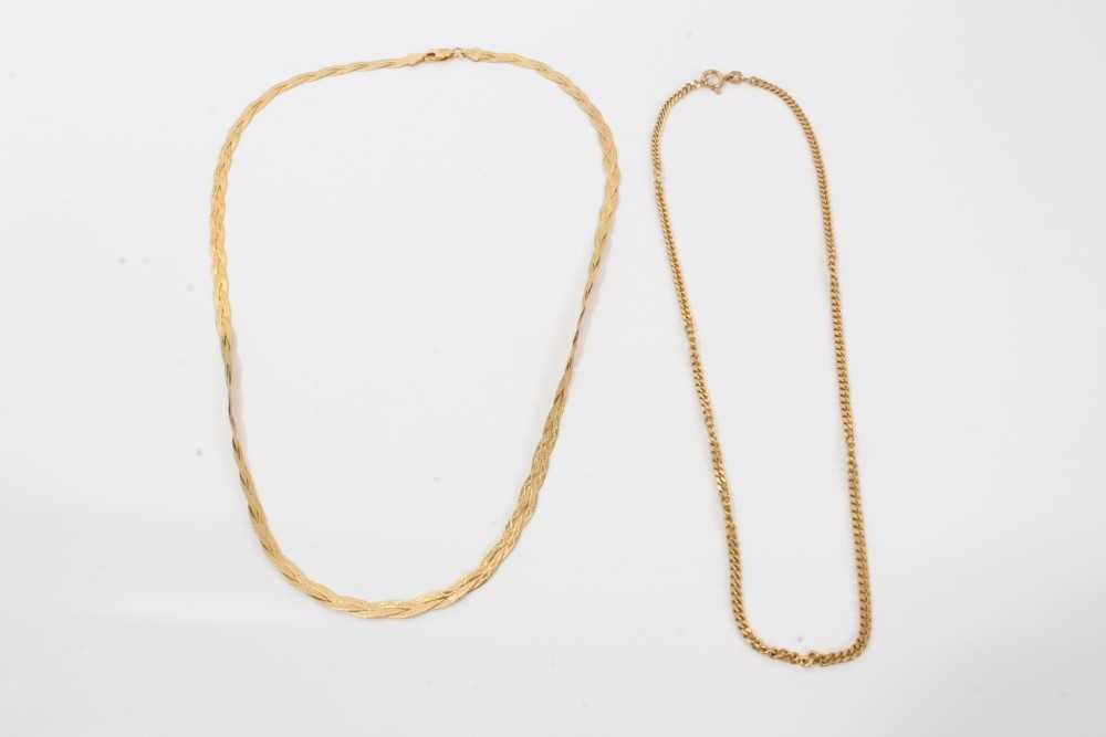 Lot 278 - Two 9ct gold necklaces-12.9 grams