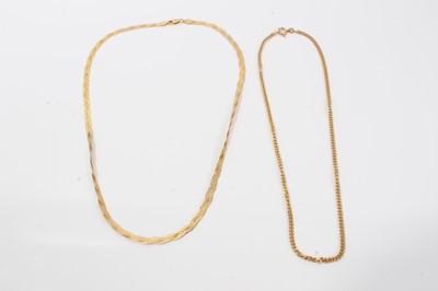 Lot 278 - Two 9ct gold necklaces-12.9 grams