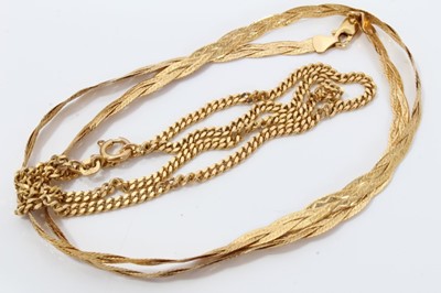 Lot 278 - Two 9ct gold necklaces-12.9 grams