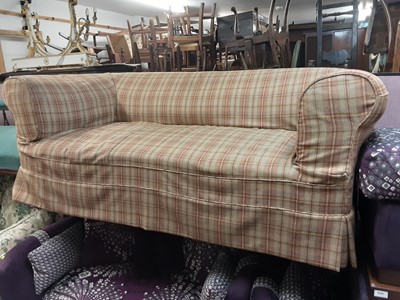 Lot 128 - Victorian drop end settee with loose cover