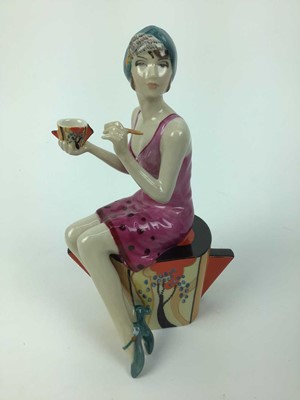 Lot 224 - Peggy Davies Ceramic figure - Art Deco Imitating Life, boxed with certificate