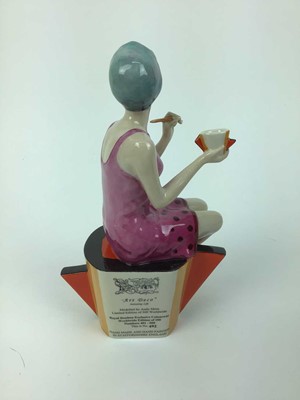 Lot 224 - Peggy Davies Ceramic figure - Art Deco Imitating Life, boxed with certificate