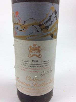 Lot 65 - Wine - one bottle, Château Mouton Rothschild Pauillac 1981