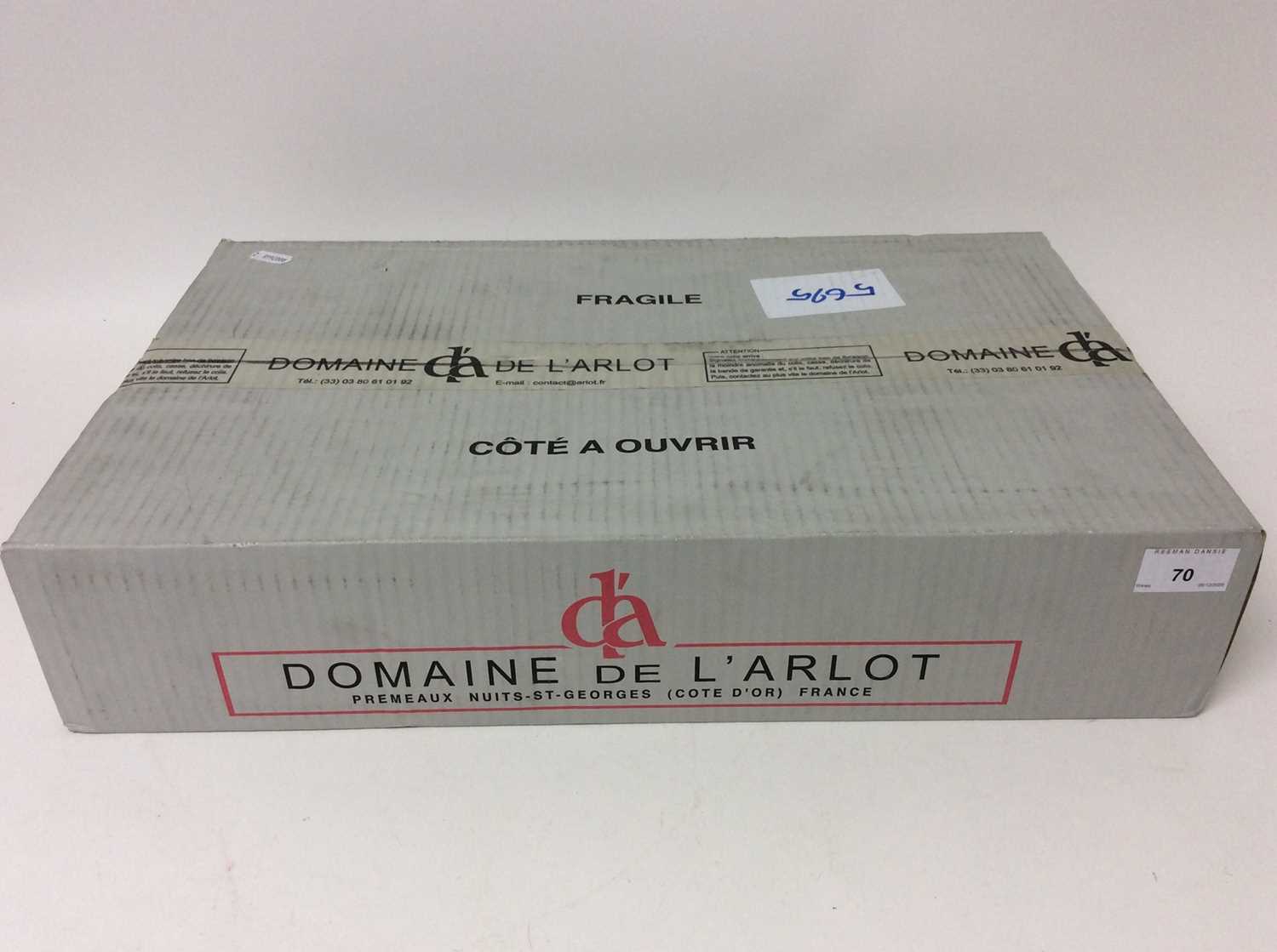 Lot 70 - Wine - six bottles, Domaine de l'Arlot Nuits Saint Georges 1er Cru 2013, in original sealed card case