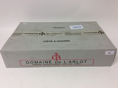 Lot 70 - Wine - six bottles, Domaine de l'Arlot Nuits Saint Georges 1er Cru 2013, in original sealed card case