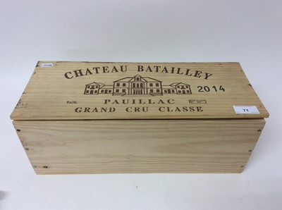 Lot 71 - Wine - one double magnum, Chateau Batailley, Pauillac 2014, in owc