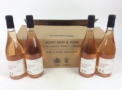 Lot 90 - Wine - twelve bottles, Berry Bros. & Rudd Reserve Rose 2018, in original card case