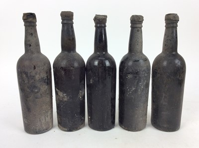 Lot 111 - Port - five bottles, J. Stallard & Sons, Worcester, lacking labels, undated but appear early 20th century