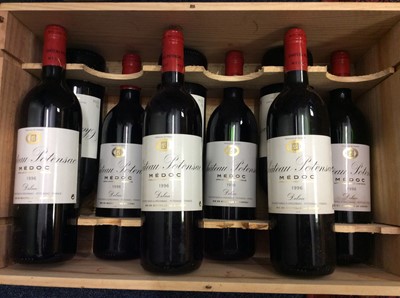 Lot 95 - Wine - nine bottles, Chateau Potensac Medoc 1996, in owc