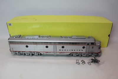 Lot 1449 - Aristocraft Burlington 9973 diesel locomotive in original packaging.