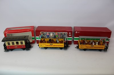 Lot 1485 - Railway LGB Carriages 3011 x2, 34250 x2, 31430, 31410, all boxed.