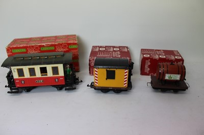 Lot 1491 - Railway LGB Rolling Stock 4047 x4, 4065, 5057, 3011, 40480, 94007, 69576 and 94007  boxed.