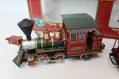 Lot 1492 - Railway LGB Christian Train, train and carriages only, boxed.