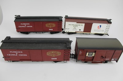 Lot 1500 - Railway LGB Selection of unboxed carriages, wagons etc in four boxes.