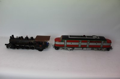 Lot 1506 - Railway LGB unboxed selection including diesel locomotive, carriages, rolling stock.