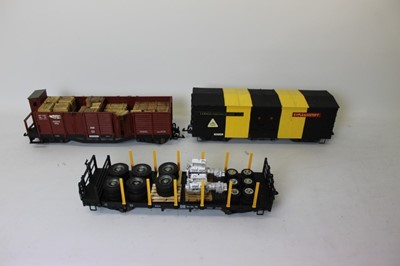 Lot 1506 - Railway LGB unboxed selection including diesel locomotive, carriages, rolling stock.