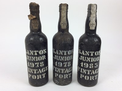 Lot 120 - Port - three bottles, Santos Junior 1978 (2) and 1985