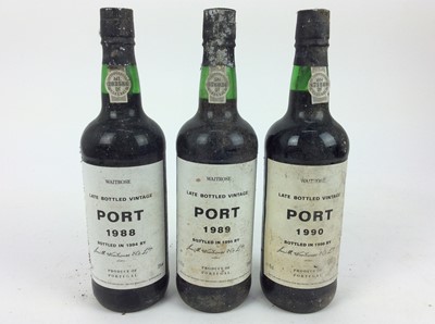 Lot 121 - Port - three bottles, Waitrose LBV 1988, 1989, 1990, bottled by Smith Woodhouse