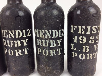 Lot 126 - Port - seven bottles, Feist LBV 1985, Mendiz Ruby (2), Sandeman, Graham's LBV 1990 and two others