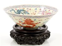 Lot 387 - 19th century Chinese export polychrome bowl...