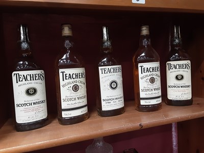 Lot 132 - Five bottles of Teacher's Highland Cream Scotch Whisky