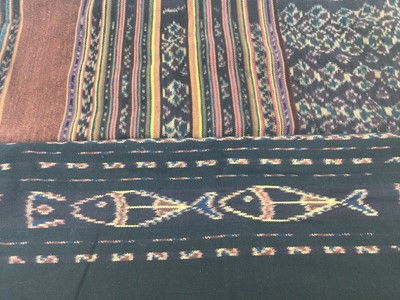 Lot 1802 - A selection of vintage ethic textiles , woven fabric from Dulolong, Alor Kelil, Pulan Piantar etc.